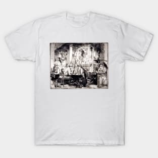 French Cafe Scene by Auguste Brouet 1872–1941 T-Shirt